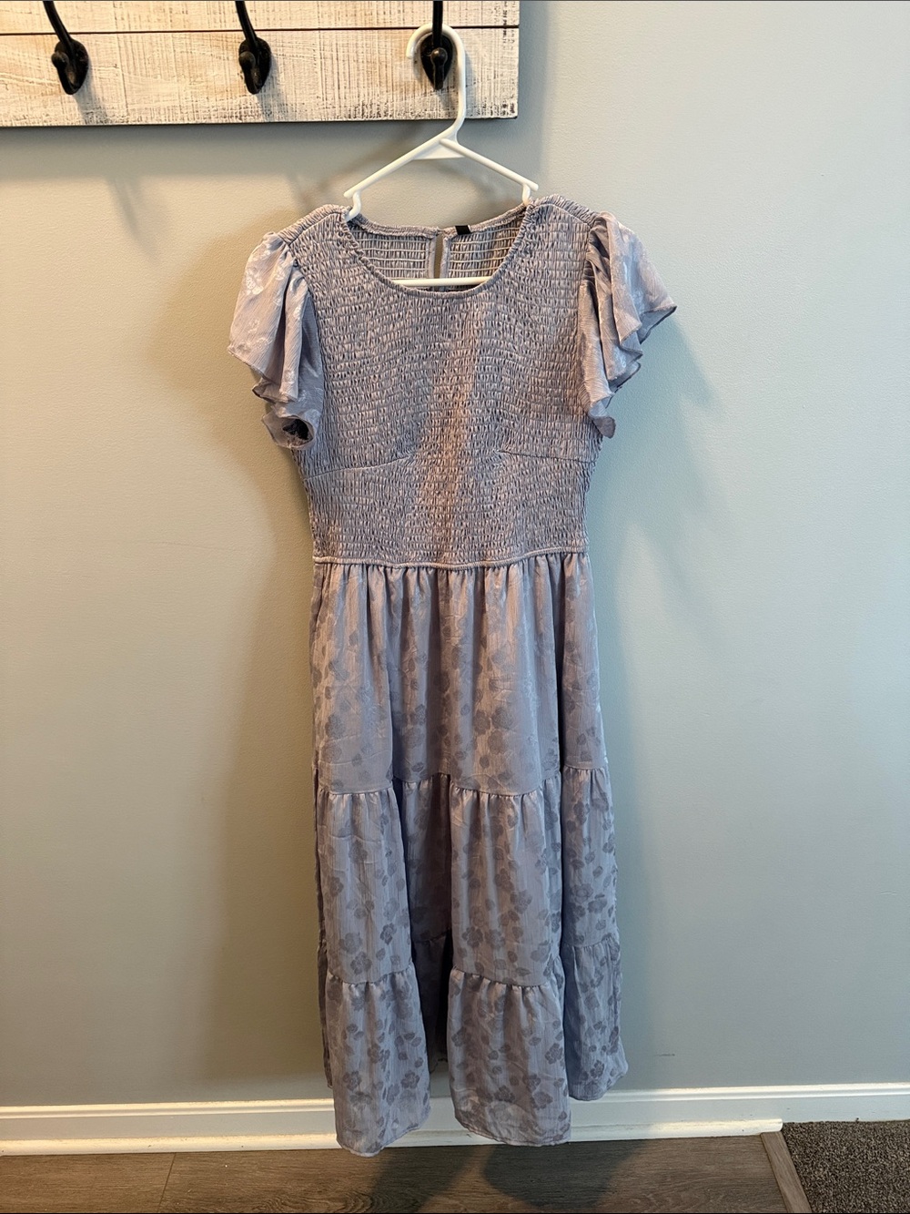Woman’s Smocked Flutter Sleeve Dress - Lavender